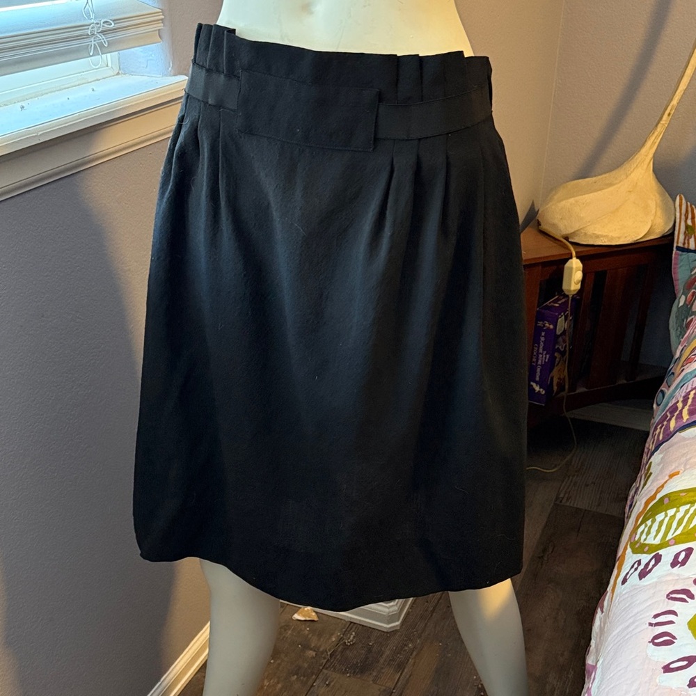 Chloe Black A-Line Pleated Skirt